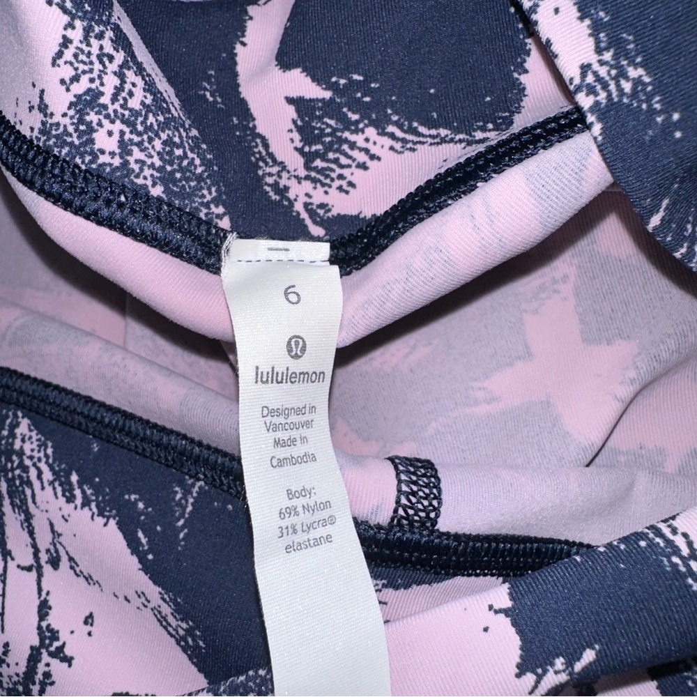 Lululemon Wunder Under High Rise Full-on Luxtreme Leggings 6 Navy Pink - Picture 6 of 7